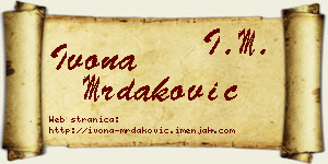 Ivona Mrdaković vizit kartica